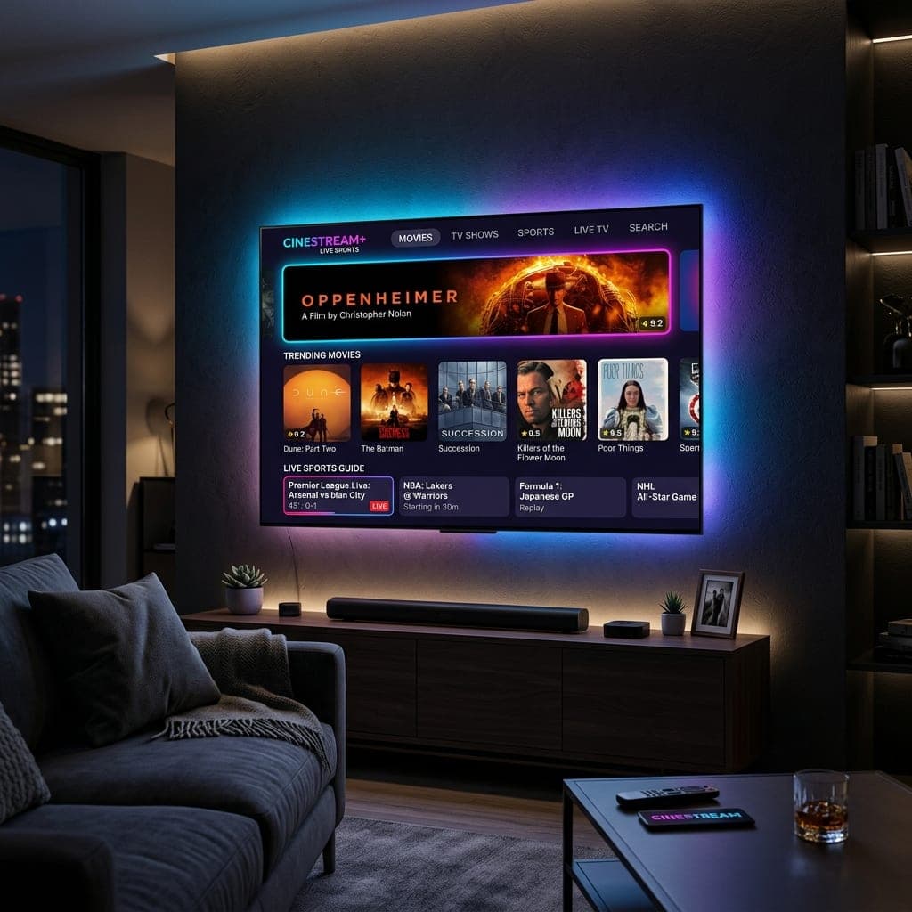 Smart IPTV and IPTV Smarters player apps running on a Samsung Smart TV